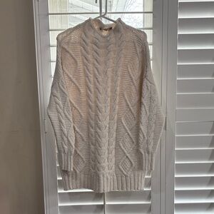 Zara Women's Cream Cable Knit Sweater